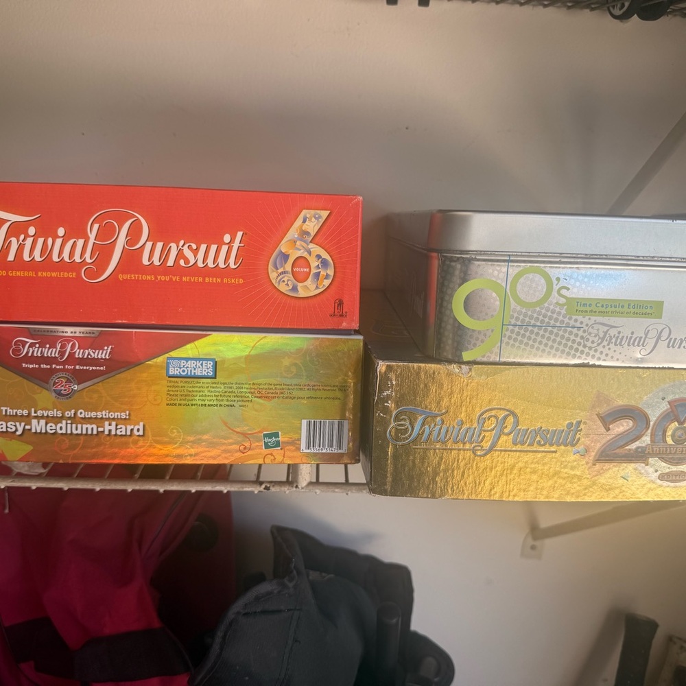 adidas Trivial Pursuit Board Games Set - Red, Gold, Green